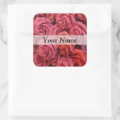 Rosa Rose Quadratischer Aufkleber (Tasche)