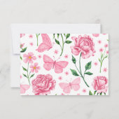 Rosa Rose Quinceañera Response Card RSVP Karte (Rückseite)