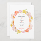 Rosa Rose Rahmen Hochzeitskarte Einladung (Vorne/Hinten)