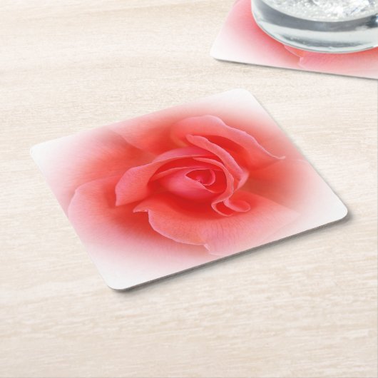 Rosa Rose Rechteckiger Pappuntersetzer (angewinkelt)