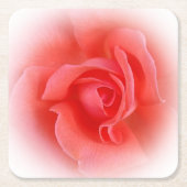 Rosa Rose Rechteckiger Pappuntersetzer (Vorderseite)