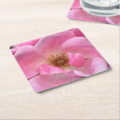 Rosa Rose Rechteckiger Pappuntersetzer (angewinkelt)