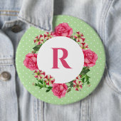 Rosa Rose Red Petunia Polka Dots Button (Beispiel)
