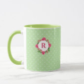 Rosa Rose Red Petunia Polka Dots Tasse (Links)