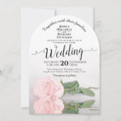 Rosa Rose Reflektion Hochzeitsfeier am Arch Einladung (Vorderseite)