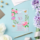 Rosa Rose Ribbon zum Geburtstag Einladung (In Situ (Hochzeit))