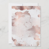 Rosa Rose Rosa Blütenspinner Gold Amperand Einladung (Rückseite)