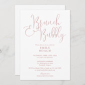 Rosa Rose, rosa Brunch und Brautparty Einladung (Vorne/Hinten)