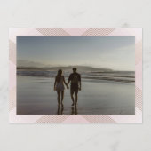 Rosa Rose-Rosa-Deko-Monogramm-Foto Save The Date (Rückseite)