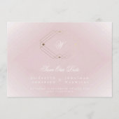 Rosa Rose-Rosa-Deko-Monogramm-Foto Save The Date (Vorderseite)
