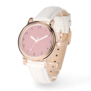 Rosa Rose Rosa Farbe   Classic   elegant Armbanduhr