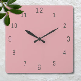 Rosa Rose Rosa Farbe | Classic | elegant Quadratische Wanduhr