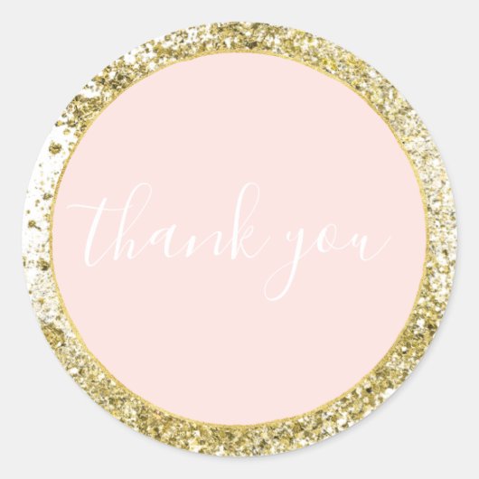 Rosa Rose Rosa Fetti Imitat Glitzer Runder Aufkleber (Vorderseite)