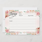 Rosa Rose Rosa Rezept Brautparty Einladung (Vorderseite)
