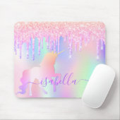 Rosa Rose Rosa Rosa Glitzer, Goldrand Mousepad (Mit Mouse)