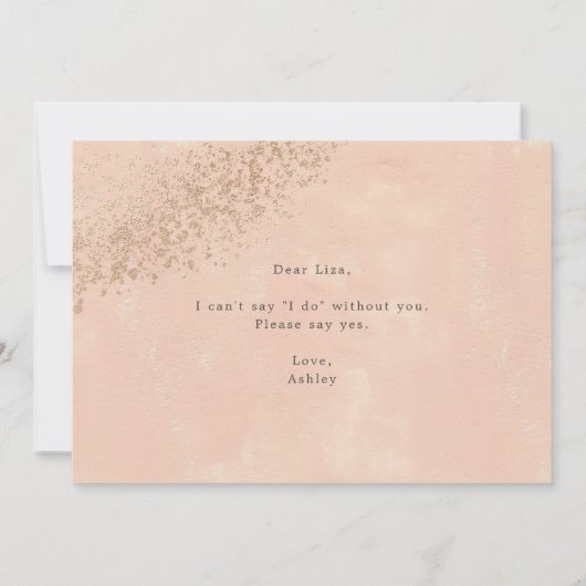 Rosa Rose Rosa Rosa Spritzer Imitat Glitzer Chic Einladung (Rückseite)