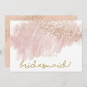 Rosa Rose Rosa Rosa Spritzer Imitat Glitzer Chic Einladung (Vorne/Hinten)