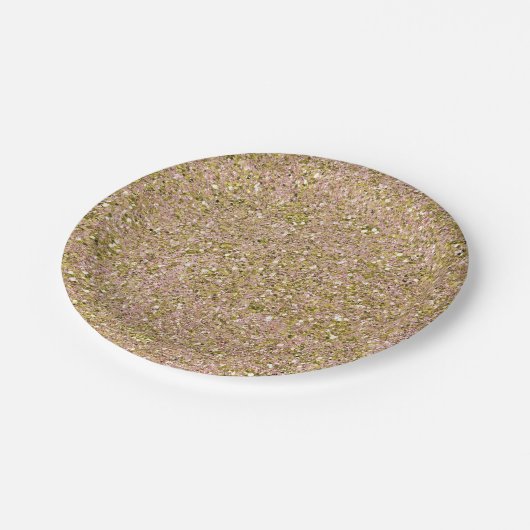 Rosa Rose Rosa und Gold Glam Glitzer Party Sparkon Pappteller (Schrägansicht)