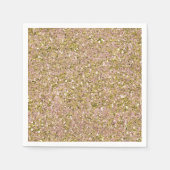 Rosa Rose Rosa und Gold Glam Glitzer Party Sparkon Serviette (Vorderseite)