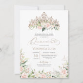 Rosa Rose Rose Elegantes Quinceanera Einladung (Vorderseite)