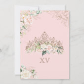 Rosa Rose Rose Elegantes Quinceanera Einladung (Rückseite)