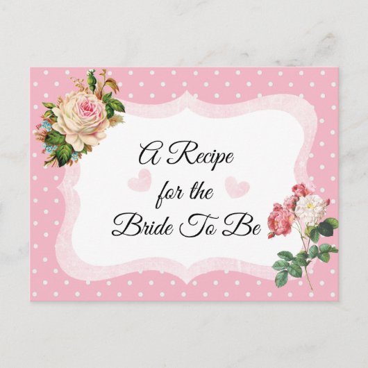 Rosa Rose Rose Rosa Rezeptkarte Postkarte (Vorderseite)