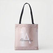 Rosa Rose Rose Rosa Rosa Rosa Glitzer Elegantes Mo Tasche (Vorderseite)