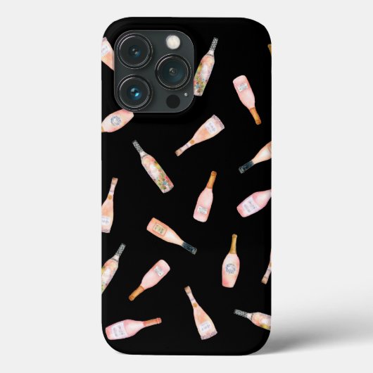 Rosa Rosé-Rose Weinflasche Aquarellbild Case-Mate iPhone Hülle (Rückseite)