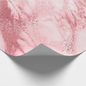 Rosa Rose Rose Weiß Marmor Molten Pastel VIP Geschenkpapier (Ecke)