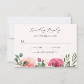 Rosa Rose RSVP Karte (Vorderseite)