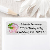 Rosa Rose Rücksendeadressen-Aufkleber (Insitu)