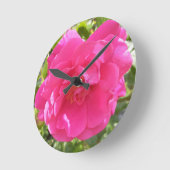 Rosa Rose Runde Wanduhr (Winkel)