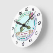 Rosa Rose Runde Wanduhr (Winkel)
