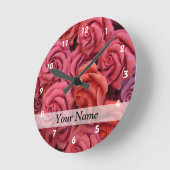 Rosa Rose Runde Wanduhr (Winkel)