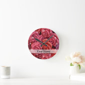 Rosa Rose Runde Wanduhr (Zuhause)