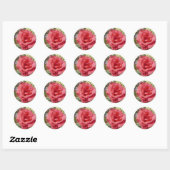 Rosa Rose Runder Aufkleber (Blatt)