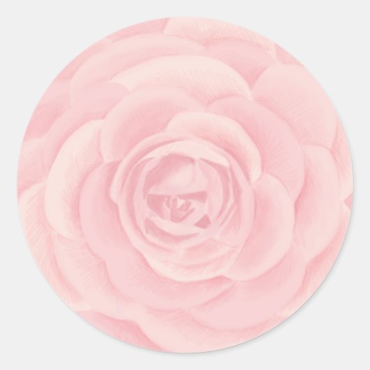 Rosa Rose Runder Aufkleber (Vorderseite)