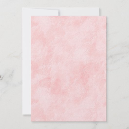 Rosa Rose Rustikale Blumenzitterung Einladung (Rückseite)