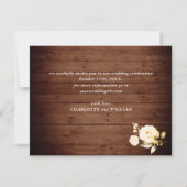 Rosa Rose Rustikales Foto Waldgrün Hochzeit Save The Date (Rückseite)