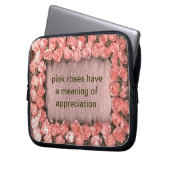 Rosa Rose Satin Foto Frame Electronics Ba Laptopschutzhülle (Vorderseite Links)