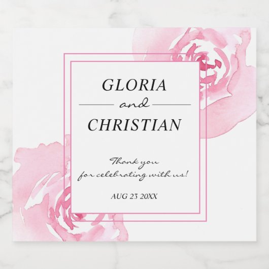 Rosa Rose Schaumweinetikett (Einzelnes Label)