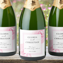 Rosa Rose Schaumweinetikett