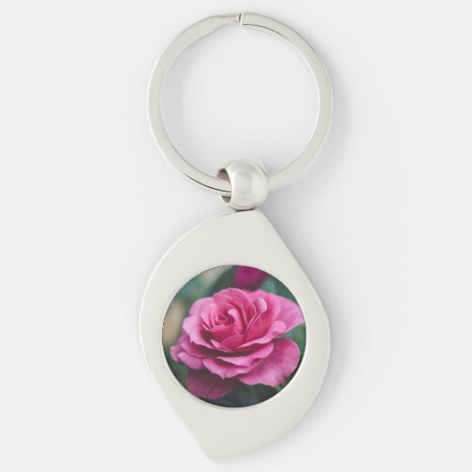 Rosa Rose Schlüsselanhänger (Vorderseite)