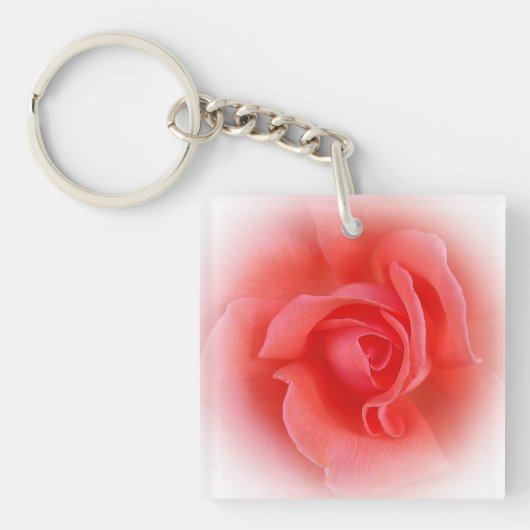 Rosa Rose Schlüsselanhänger (Vorderseite)