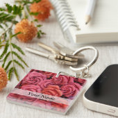 Rosa Rose Schlüsselanhänger (Vorderseite rechts)