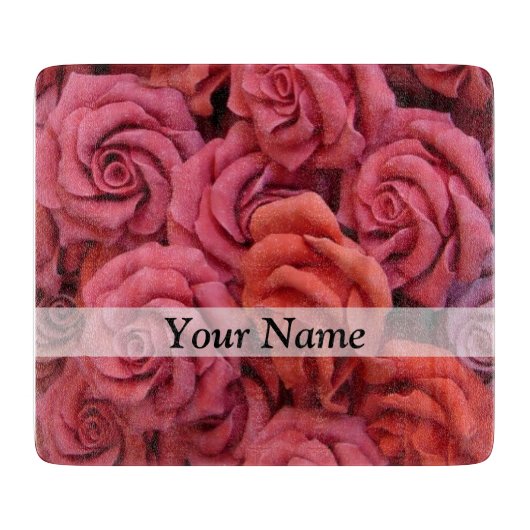 Rosa Rose Schneidebrett (Vorderseite)