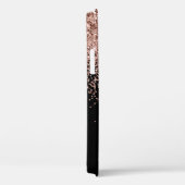 Rosa Rose Schwarzer Glitzer Monogramm Name C Case-Mate iPhone Hülle (Rückseite / Rechts)