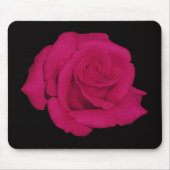 Rosa Rose, schwarzes Hintergrund mousepad (Vorne)