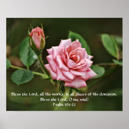 Rosa Rose Segen Bibelschrift Poster