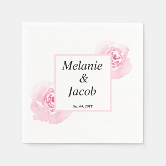 Rosa Rose Serviette (Vorderseite)